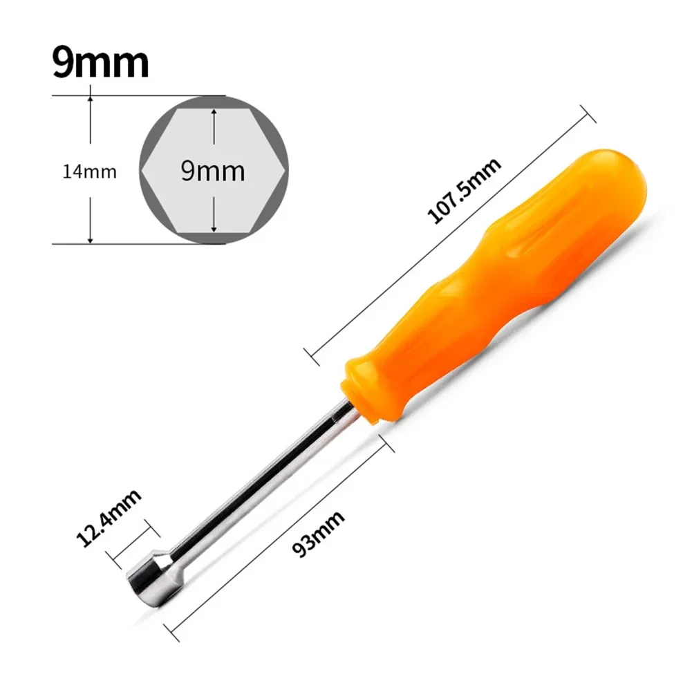 1pc 5/5.5/6/7/8/9/10mm chave de soquete mini hex bit chave de fenda porca haste broca adaptador ferramentas manuais com alça pp