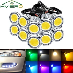 10X 23MM Car Eagle Eye Silver Shell DRL Led Daytime Running Light Daylight Backup Reversing Parking Signal Auto Fog Marker Tail