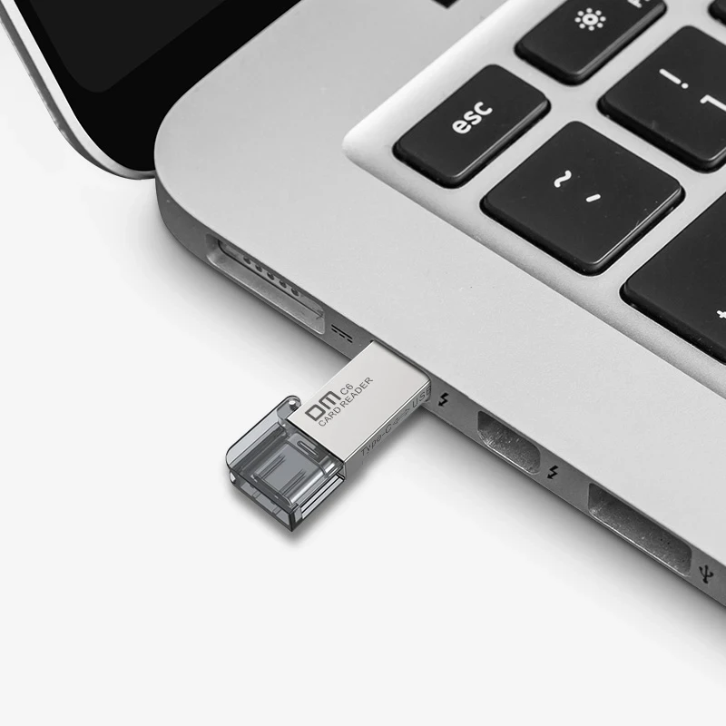 Lettore di schede USB C DM CR006 Lettore di schede multimemoria Micro SD/TF Type C per MacBook o smartphone con interfaccia USB-C