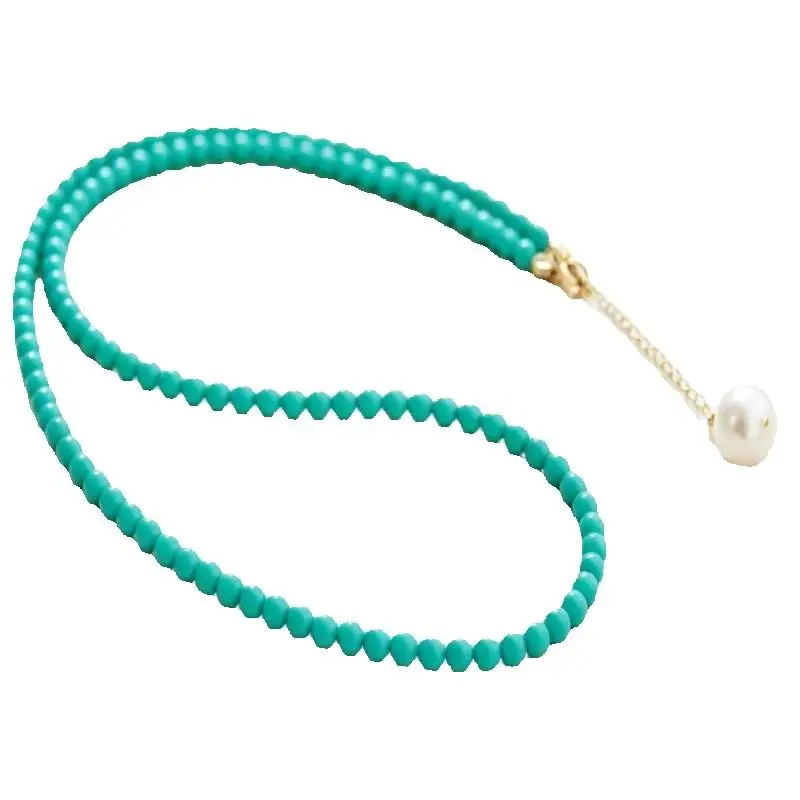 6MM Handmade Natural Turquoise Bead 18in Necklace, Men's Cuff Button Necklace, Ramadan Prayer Bead, Women's Meditation view 4