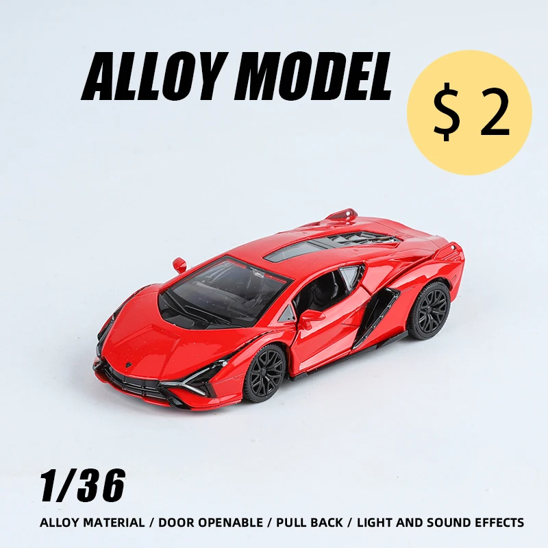 1:36 Sian FKP Lega Supercar Diecast Car Toy Boy Modello di veicolo Collezione di simulazione Premium Suono Luce Regalo Veloce e Furioso