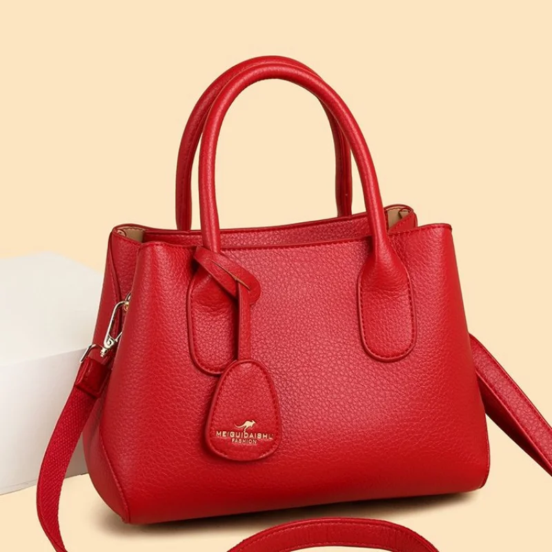 

Модная винтажная кожаная сумка с уникальным буквенным логотипом, элегантный дизайн для женщин пригородных поездок