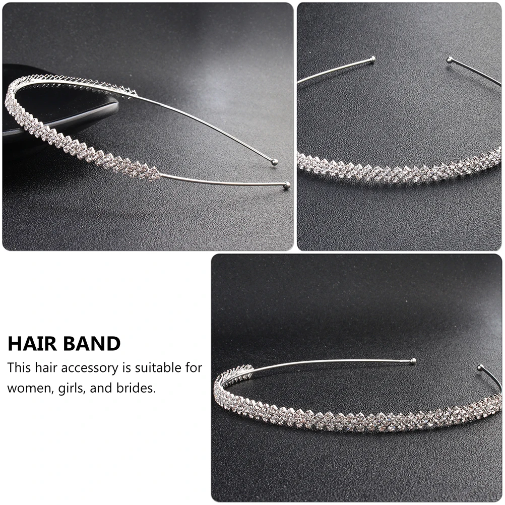

Rhinestone Headb Hair Headdress Wedding Banquet Party Daily Accessories Hairstyling Tool Lightweight