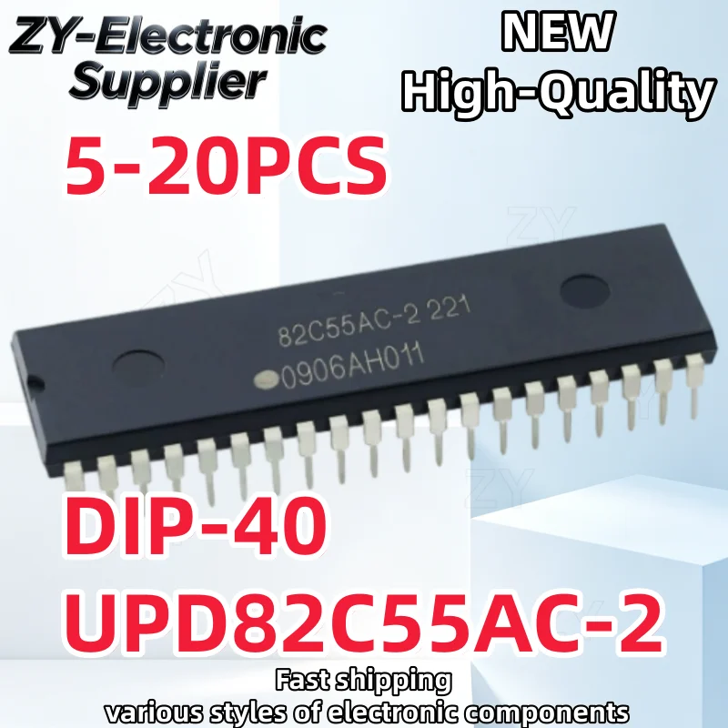 5-20Uds New UPD82C55AC 82C55AC-2 D82C55AC-2 UPD82C55AC-2 8255 DIP-40 Brand New Best Quality In Stock