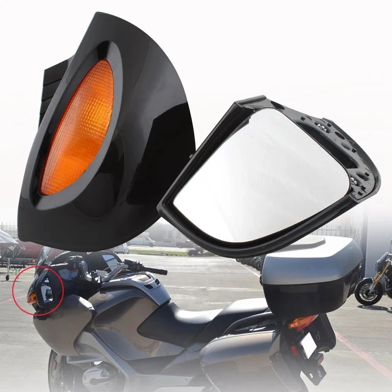 Black Motorcycle Rear View Mirrors Motocross Mirror For -BMW R1100 RT R1100 RTP R1150 RT