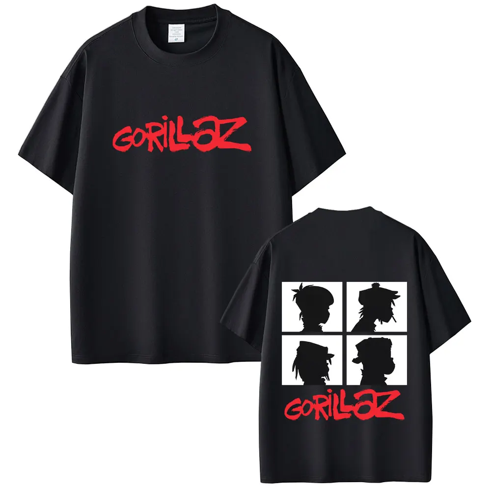 

Rock Band Gorillaz Demon Days Album Graphic T-shirt Men Women Punk Oversized Streetwear Male Retro Gothic Short Sleeve T Shirts