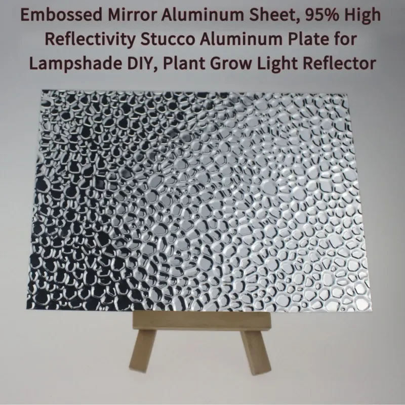 Embossed Mirror Aluminum Sheet, 95% High Reflectivity Stucco Aluminum Plate for Lampshade DIY, Plant Grow Light Reflector
