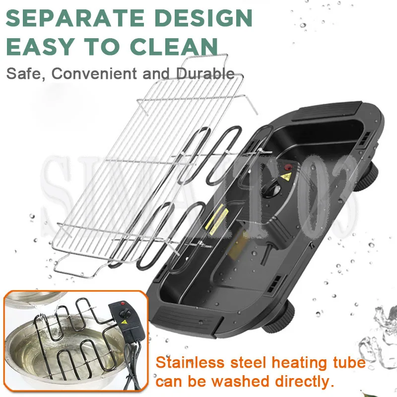 

Новый электрический настольный гриль 2025 года, барбекю, барбекю, сад, кемпинг, приготовление пищи в помещении, 1300 Вт