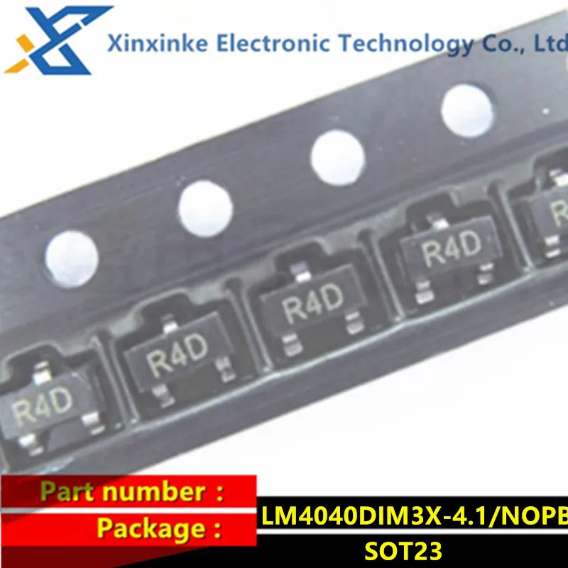 10PCS LM4040DIM3-4.1/NOPB LM4040DIM3X-4.1 SOT-23 Mark：R4D Voltage References PREC MICROPWR SHUNT VLTG REF Power Management ICs