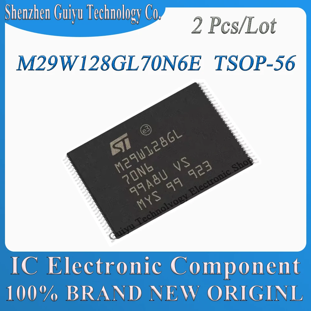 2 Pcs/Lot M29W128GL70N6E M29W128GL70N6 M29W128GL70N M29W128GL70 M29W128GL M29W128 M29W TSOP-56 IC Chip