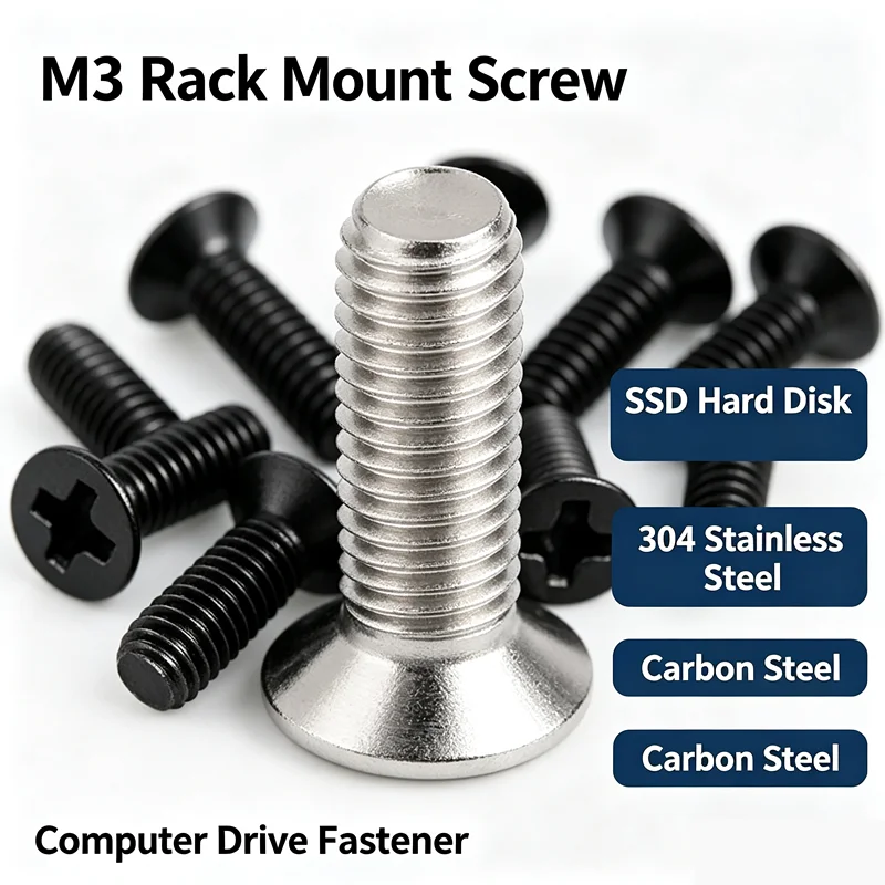 M3 Computer Solid State Drive Screw Hard Disk Bracket Fixing Screws SSD HDD Mounting Fasteners For PC Case Drive Installation