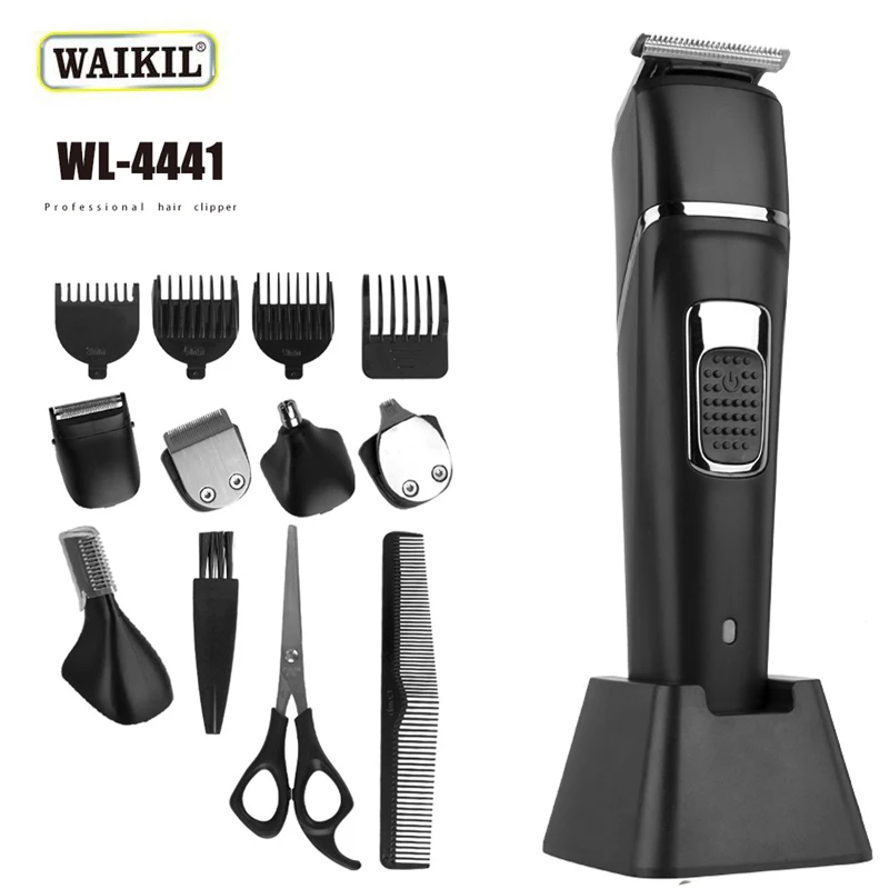 

WAIKIL professional men's grooming tools electric hair clipper six in one hair trimmer USB charging cordless shaver styling tool