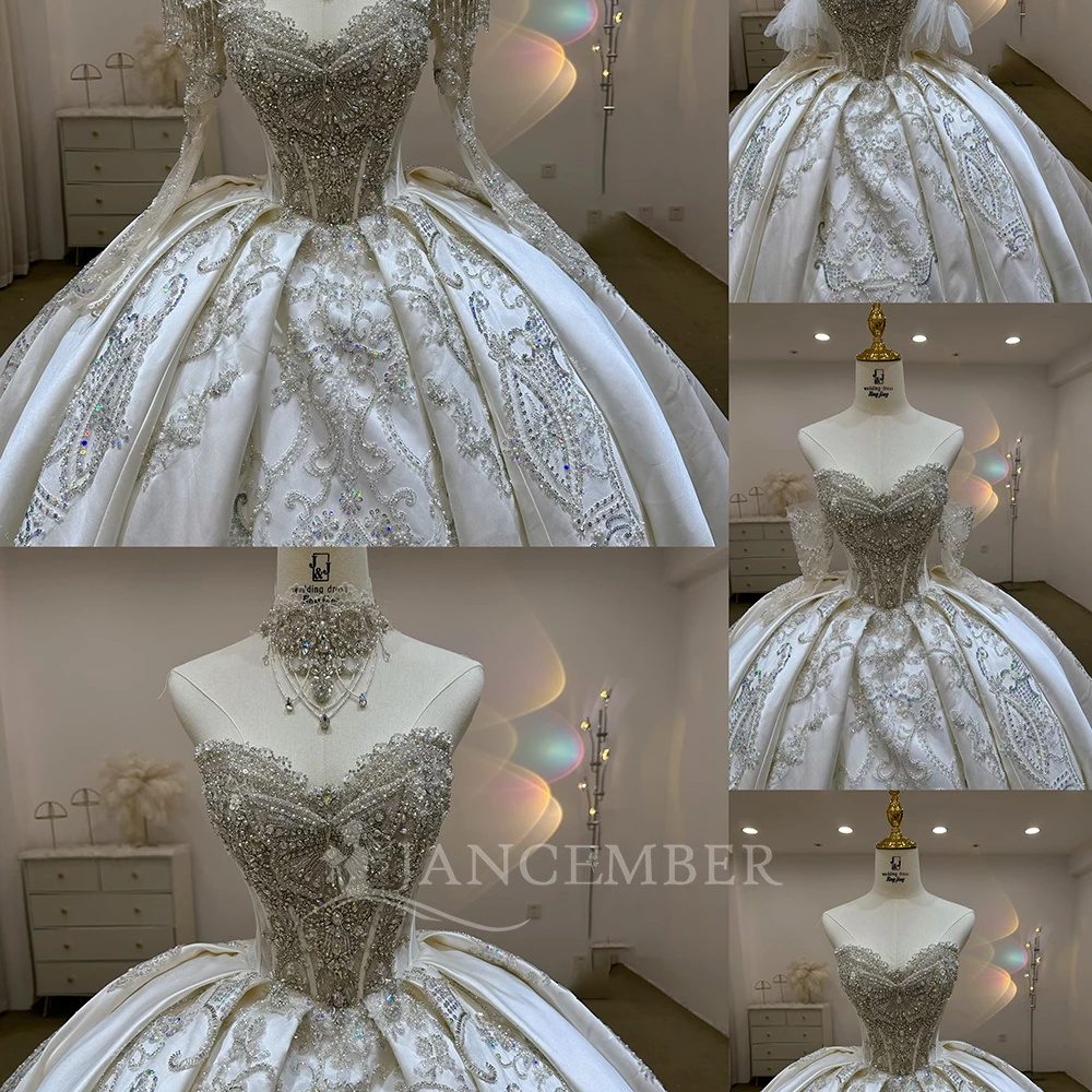 Convertible Wedding Dress 2 in 1 Satin Elegant Personalized Customized Handmade Any Ball Gown Wedding Gowns robe de mariée