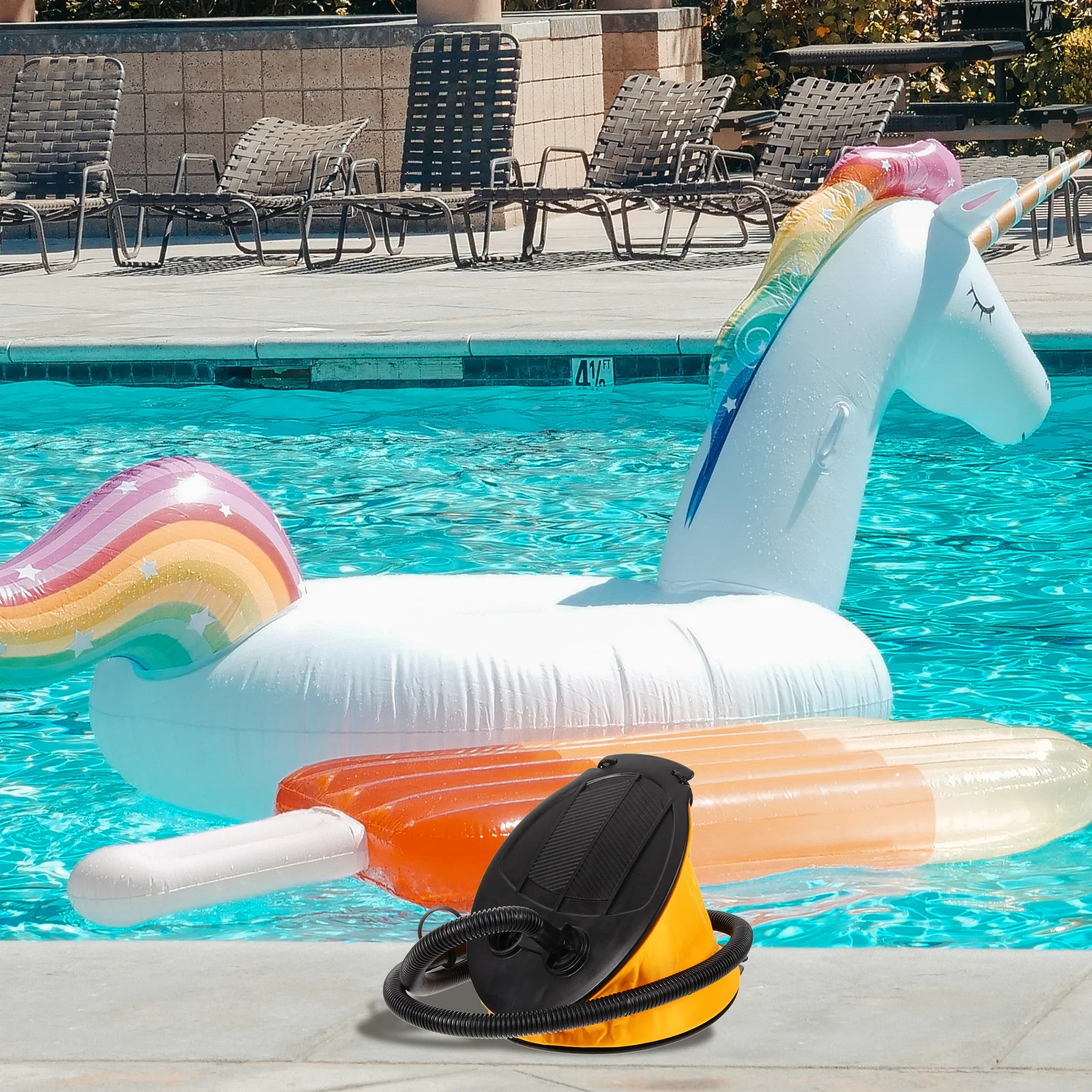 

Foot Pump for Inflatables Manual Air Mattress Balloon Ball Boat Inflate Portable LightWeight BlowUp Baby Toys