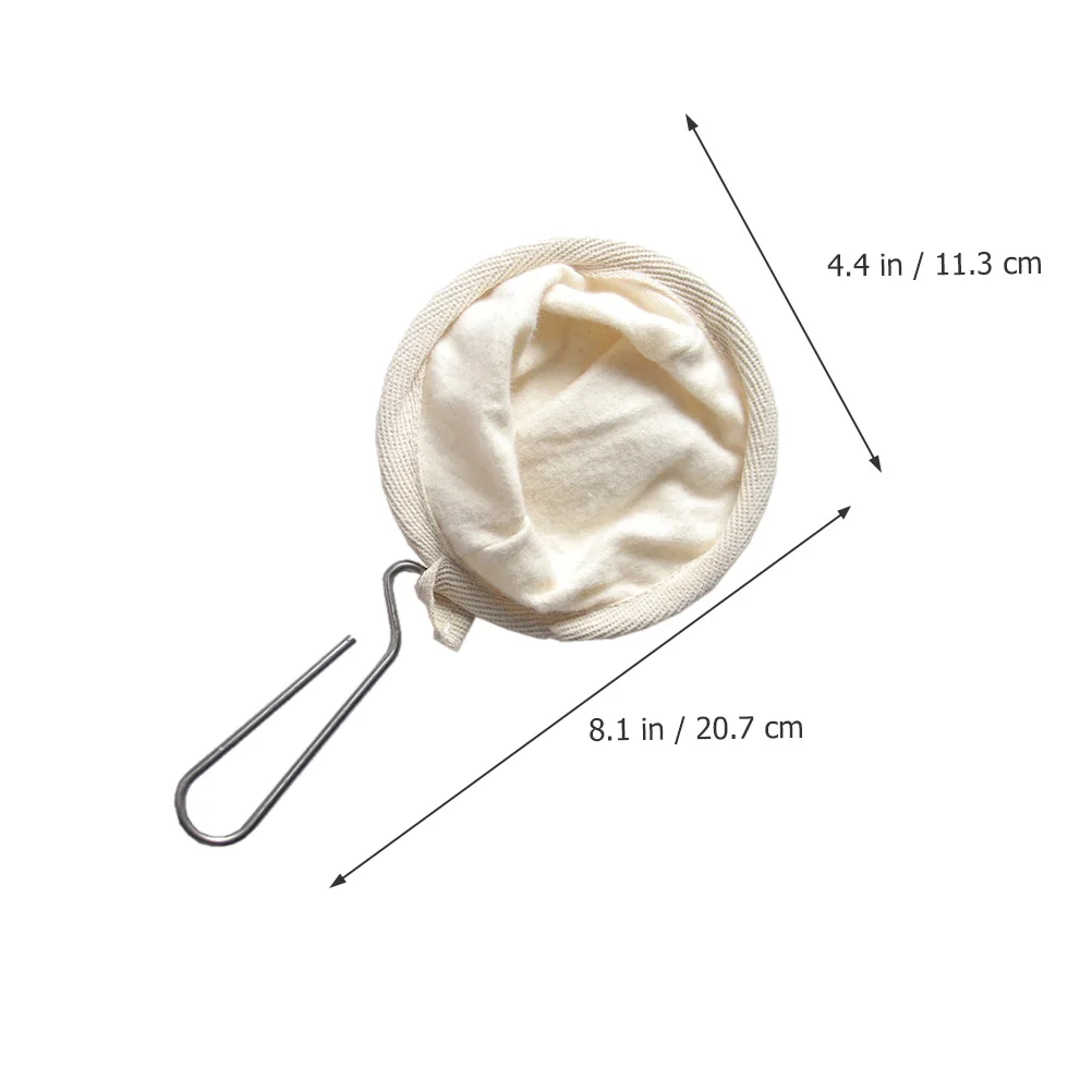 

2 Pcs Coffee Filter Bag Bags Tea Strainer Steel Flannel Cloth Strainers Ring Pouch