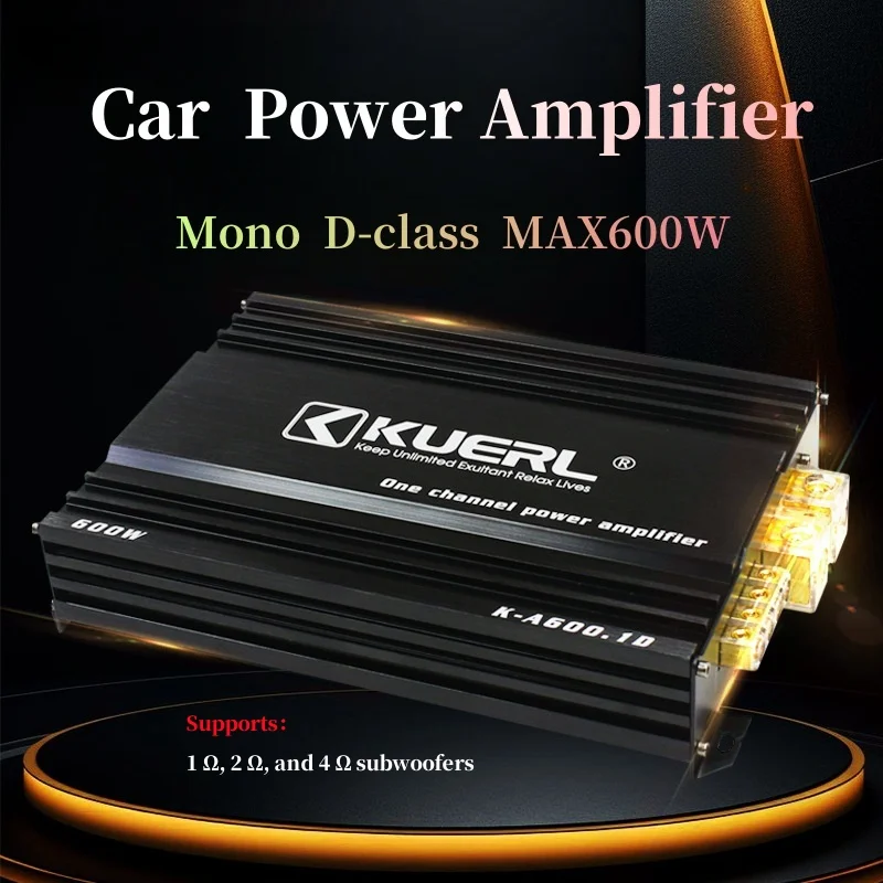 

D-class Monaural 600W Power Amplifier,Automobile Audio Modification,Supports1Ω,2Ω,4Ω Subwoofers,Car High-power Power Amplifier