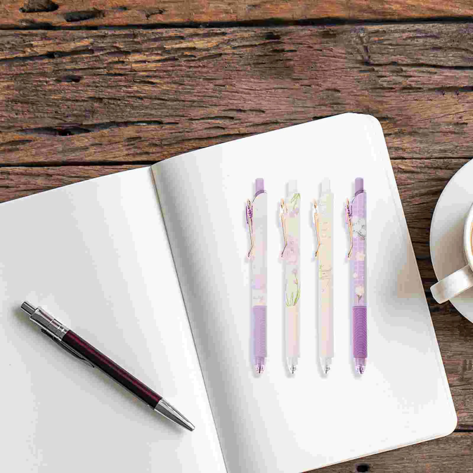 4 Pcs Gel Pen Ink Testing Use Fine School Writing Tools Aluminum Alloy Supplies Portable