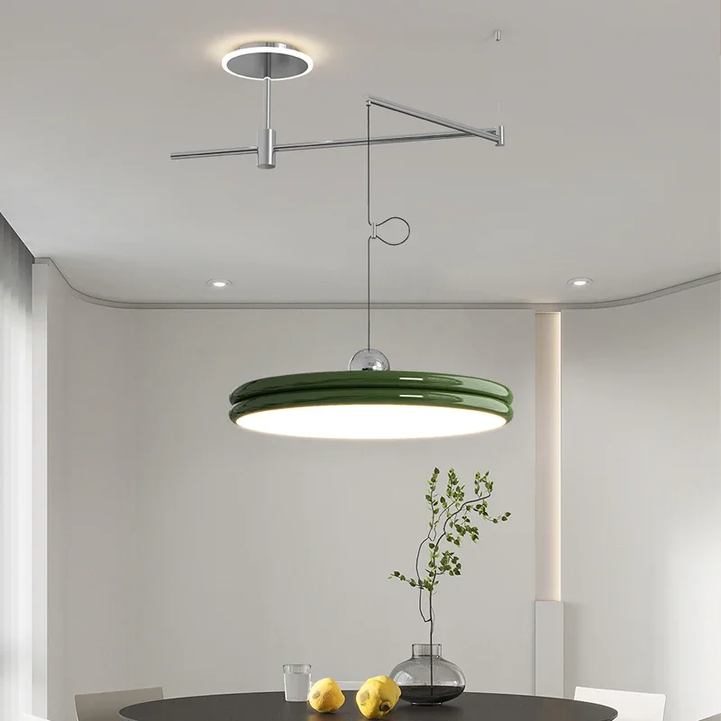 Nordic Movable Led Pendant Lights Modern Minimalism Dining Tables Kitchen Chandelier Study Swing Arm Hanging Lamp Lustre Fixture