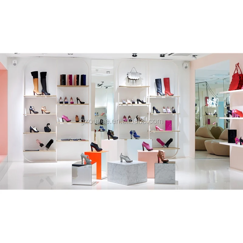 

Customized-High quality boutique display furnitures handbags unique design shoes display racks shoe store