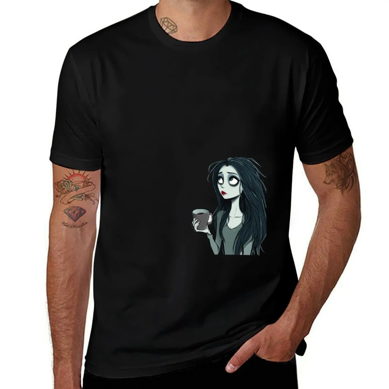 

Midnight Sip - Christine the Ghoul Sticker T-Shirt vintage clothes graphics street wear mens graphic t-shirts funny