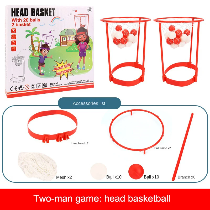 Confezione da 2 pezzi Gioco per feste di basket con cerchio per la testa per bambini e adulti Gioco di carnevale Fascia per rete da basket