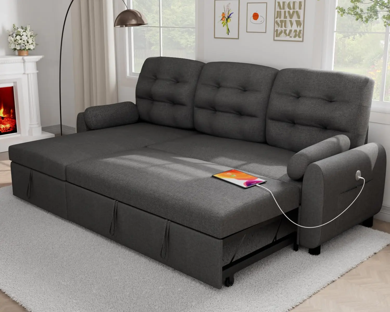 Ucloveria Sectional Sofa Couch, 87