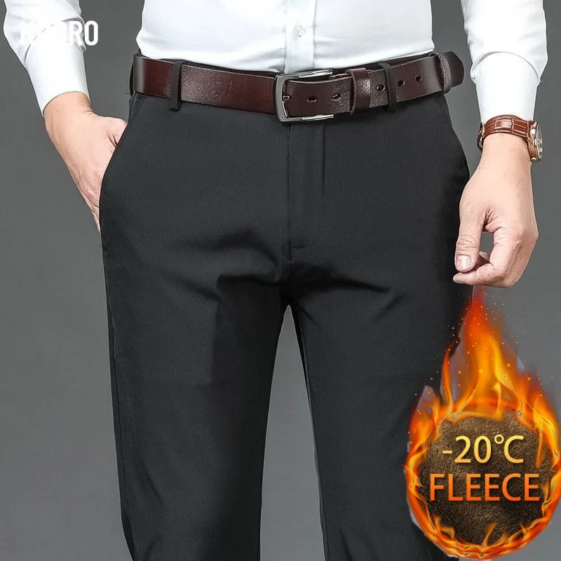 

Men's Straight Slacks with High Waist in Winter Plush Slacks Fashion Goes with Everything Plush Slacks Men's Pants