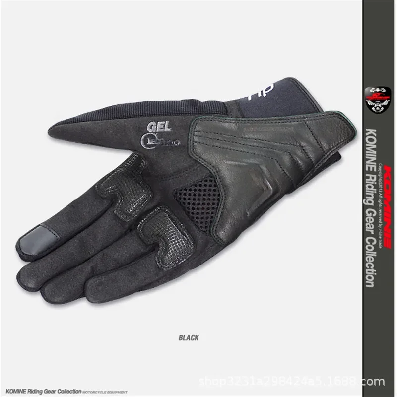 Komine-Nylon Luvas de proteção da motocicleta, 3D, Touch Screen, respirável, Drop, Off-Road Veículo, Rider Racing, japonês, GK-164