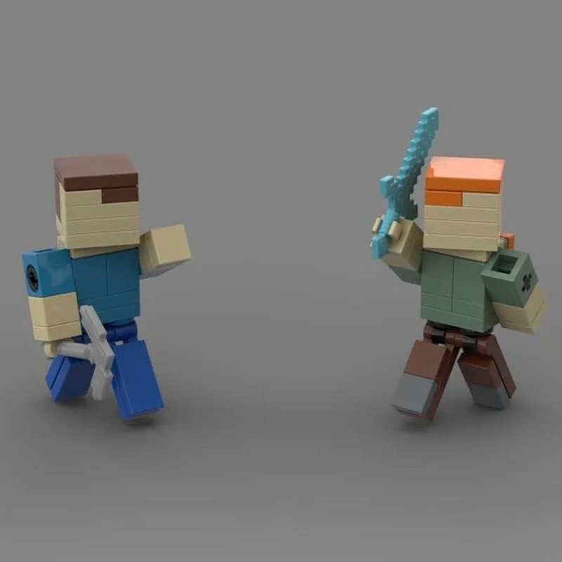 57 قطعة MOC Craftmine اللاعبين ستيف وأليكس نموذج اللبنات العمارة اللعب تجميع فكرة الطوب هدايا عيد الميلاد عيد الميلاد #4