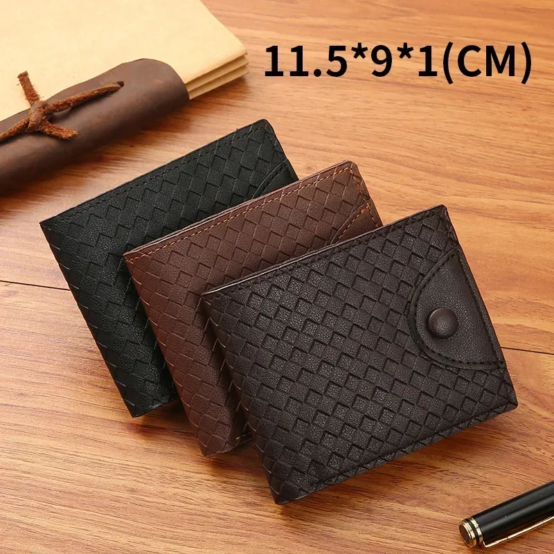 Vintage Wallets Foldable Picture Coin Slim Money Men Inserts Business Woven Purses ID Cards Holders Protection Capacity Male Bag