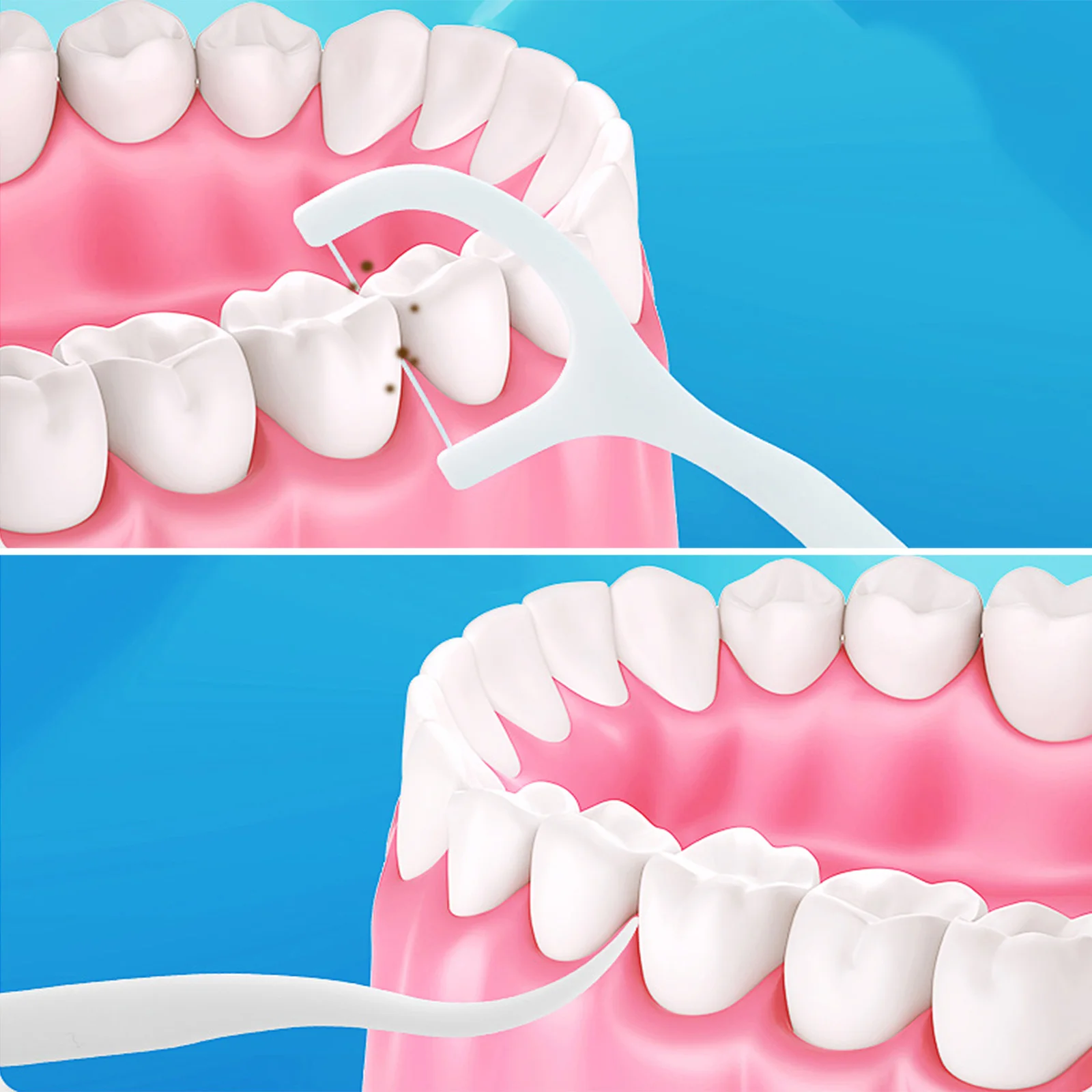 

300pcs Dental Floss Stick Toothpick Cleaning Tools polyethylene Travel Oral Hygiene Plaque Removal Teeth Whitening Gum