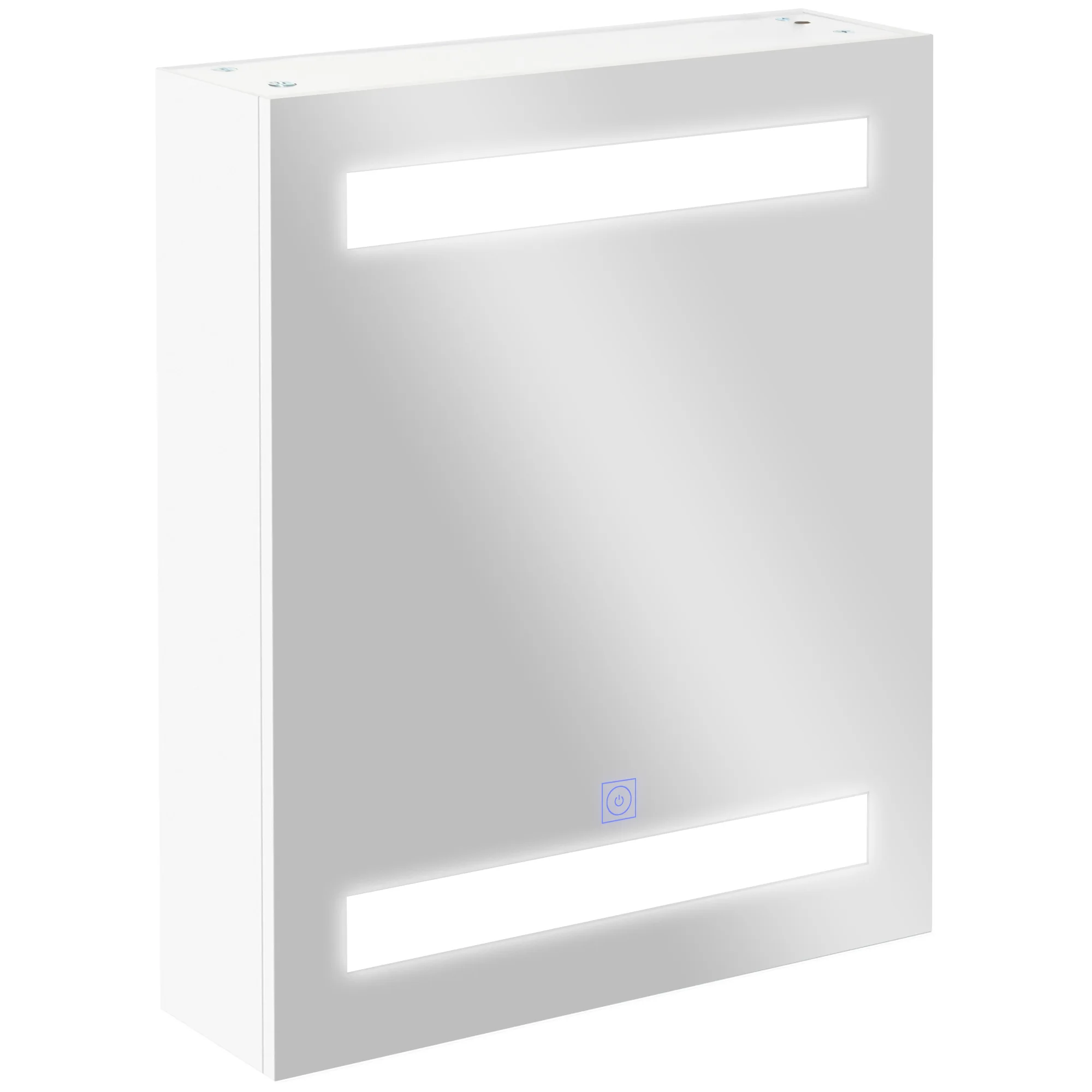 Homcom Badezimmers chrank mit Spiegel und LED-Licht mit 2 Regalen 50x15x60 cm weiß