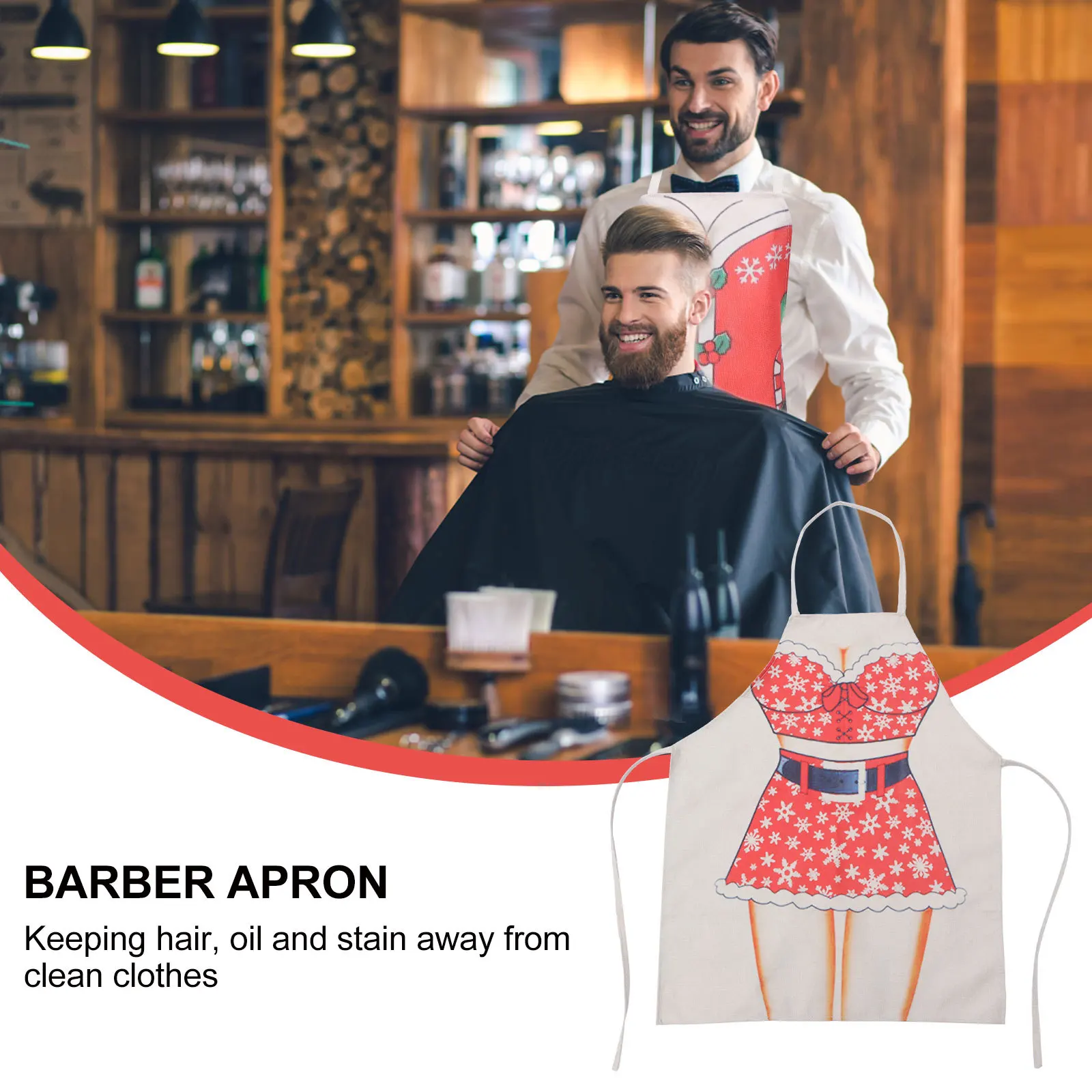 

2Pcs Cotton Linen Christmas Aprons Polyester Sleeveless Haircut Barber Shop Salon Supplies Fashion Design