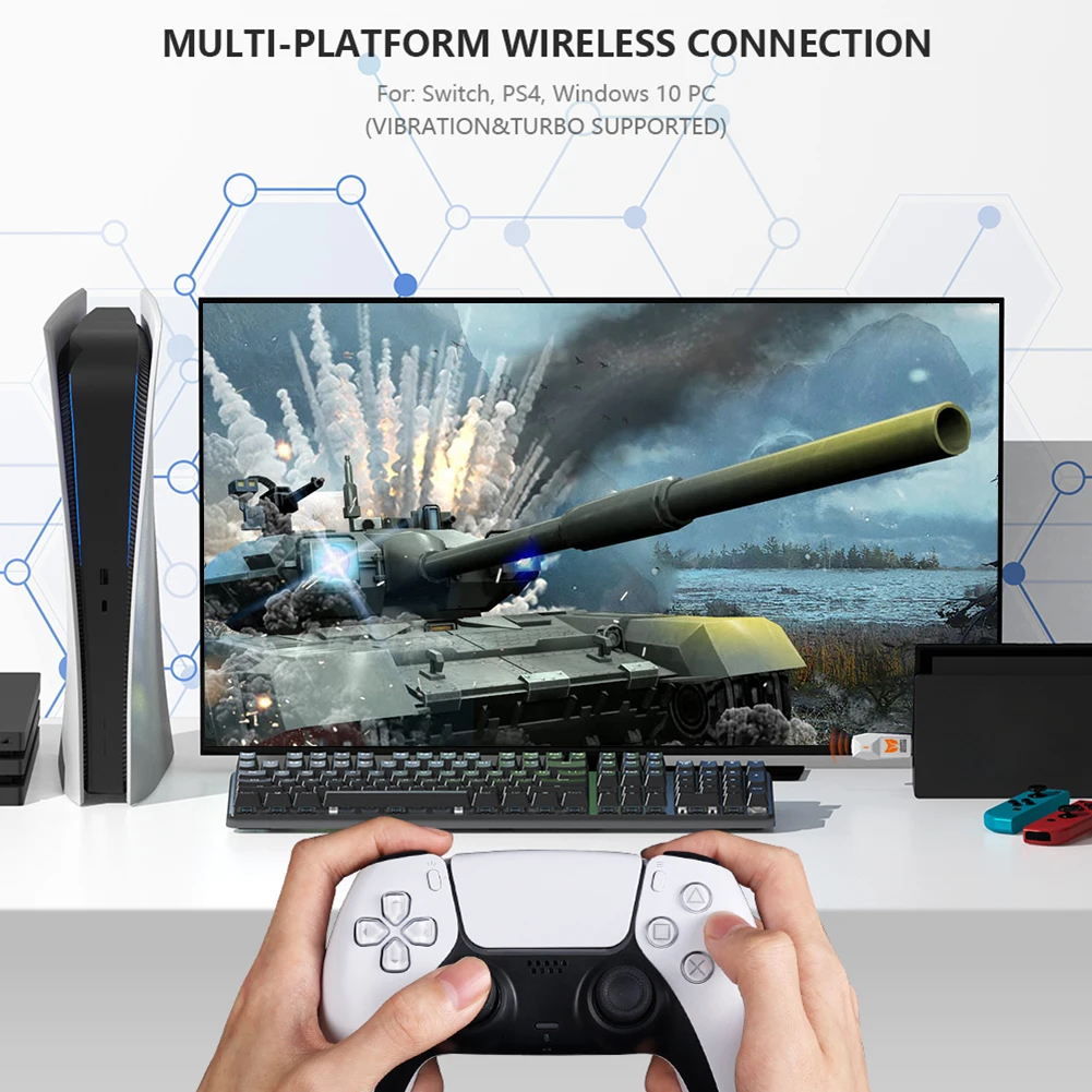 BIGBIG WON R100 Pro USB Wireless Adapter for Switch / XBOX Gamepad Controller