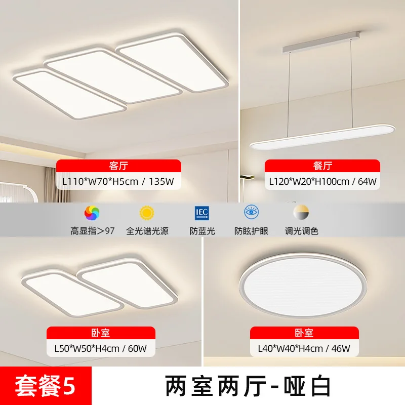 （113）Whole house smart modern simple living room bedroom ceiling lamp three bedrooms and two