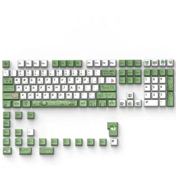 129 Keys Frog Keycaps Arabic Russian Korean OEM Height 5 Side Dye Sub PBT Green Mechanical Keyboard AULA F75 AKKO FUN60 PRO Ajaz