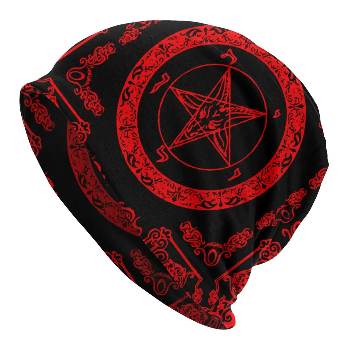 The Sabbatic Goat Baphomet Cap Autumn Winter Skullies Beanies Satan Devil Tarot Satanic Goth Occult Hats Unisex Bonnet Knit Hat