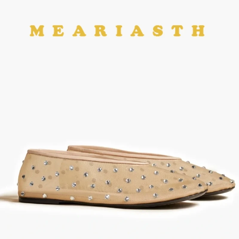 

Brand New Summer Chic Ballet Flats Shoes Casual Mesh Flat Shoes Women Black Slip On Office Lady Comfy Walking Crystals Shoes