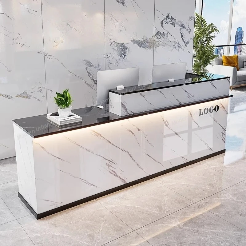 

Display Hair Salon Reception Desk Counter Modern Decorations Office Reception Desks Luxury Resepsiyon Masası Salon Furniture