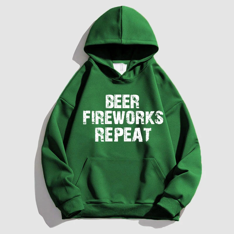 Boys' Pullover Hoodies Beer Fireworks Repeat Winter Athletic Hip Hop Streetwear for Toddlers Kids Girls Cotton 2024 New Fashion