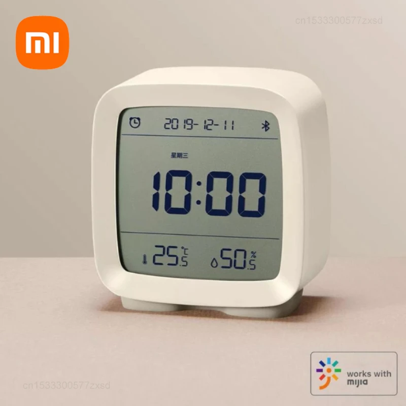 Xiaomi Qingping Bluetooth Alarm Clock Temperature Humidity Display LCD Screen Adjustable Nightlight Indoor Electronic Hygrometer