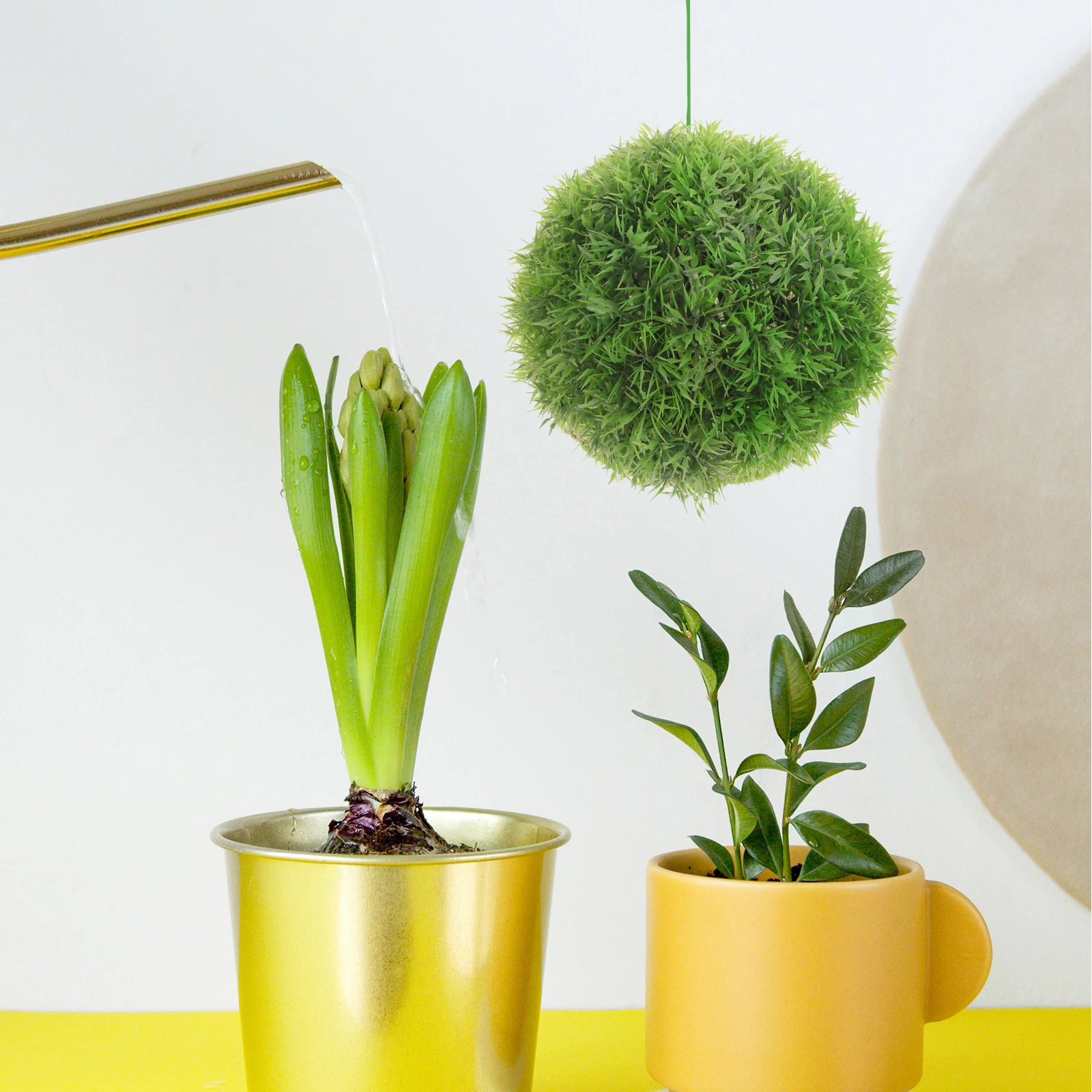 

2pcs Artificial Topiary Balls Decorative Grass Plastic Plants Home Decor Indoor Outdoor Hanging Greenery Balls Stable