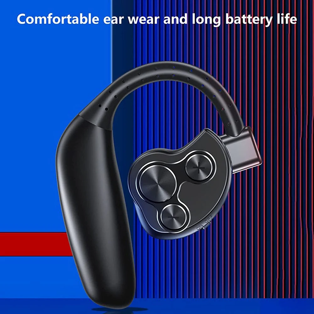 Unilateral Hanging over Ear Bluetooth Wireless Headphones for Work Training