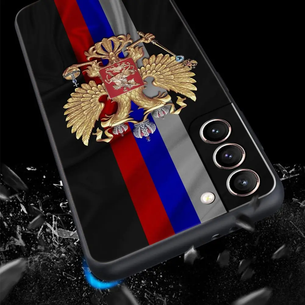 Russia Russian Flags Emblem Phone Case For Samsung Galaxy S23 Ultra S22 S21 S20 FE 5G S10 S10E S9 S8 Plus Note 20 Soft Cover