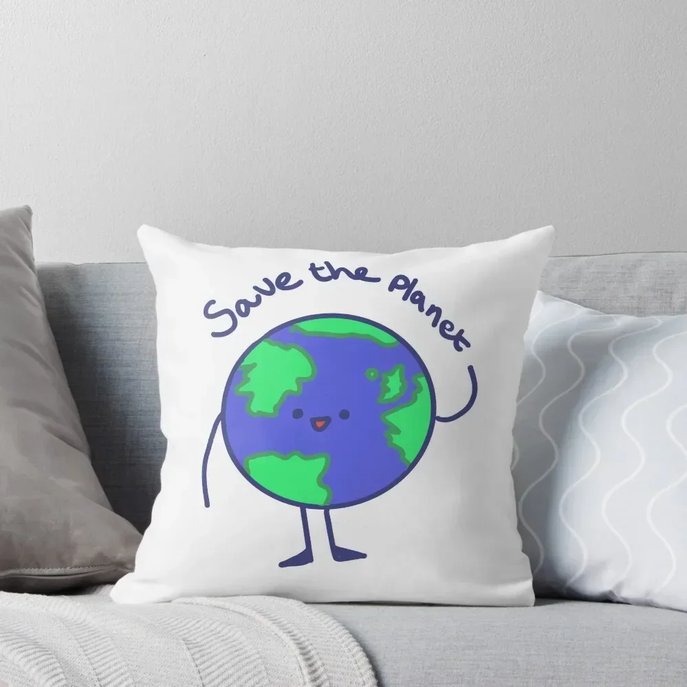 

Save the planet earth Throw Pillow Pillows Aesthetic Pillowcases Cushion Covers Sofa christmas supplies anime girl pillow