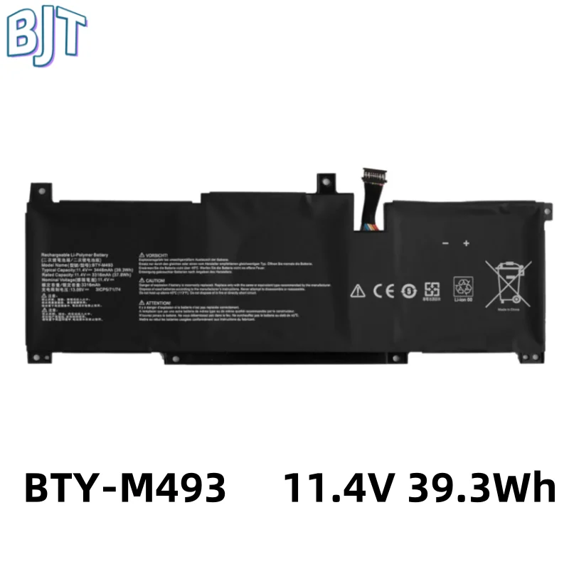 

11.4V 3448mAh 39.3Wh New BTY-M493 Battery Laptop For MSI Prestige 14 A10RAS A10M A10SC A10SC-009 B10MW B10MW-017US MS-14C1