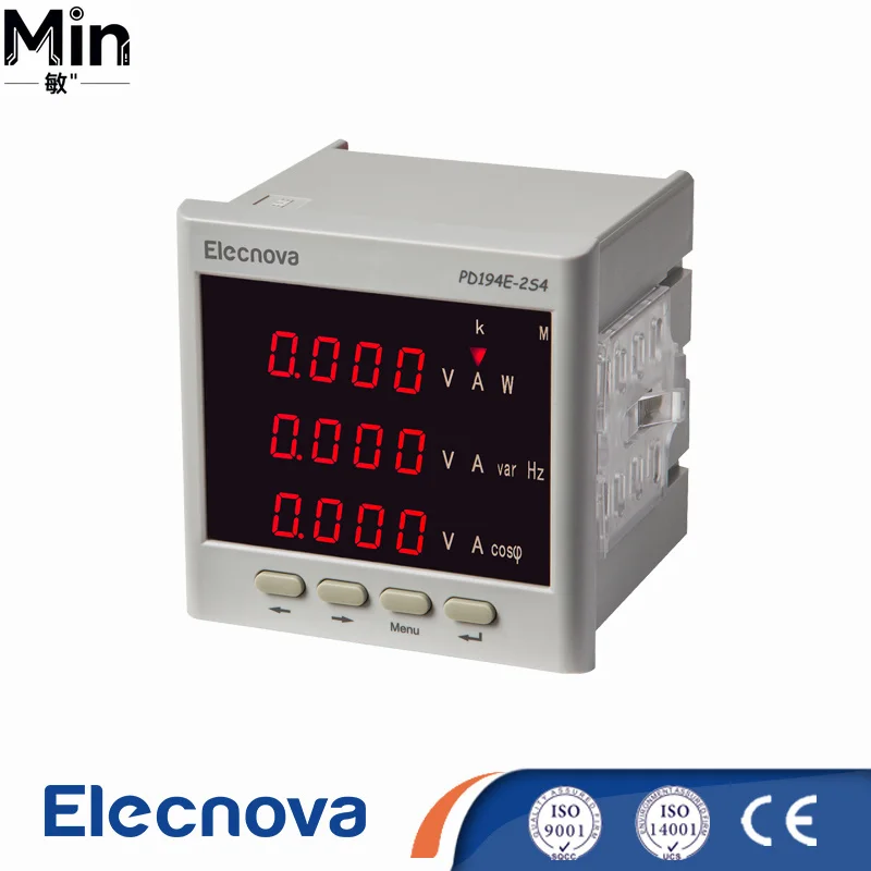 120*120mm Elecnova PD194E-2S4 Three Phase Smart Energy Meter Bidirectional kWh Measuring Meter with RS485 Communication
