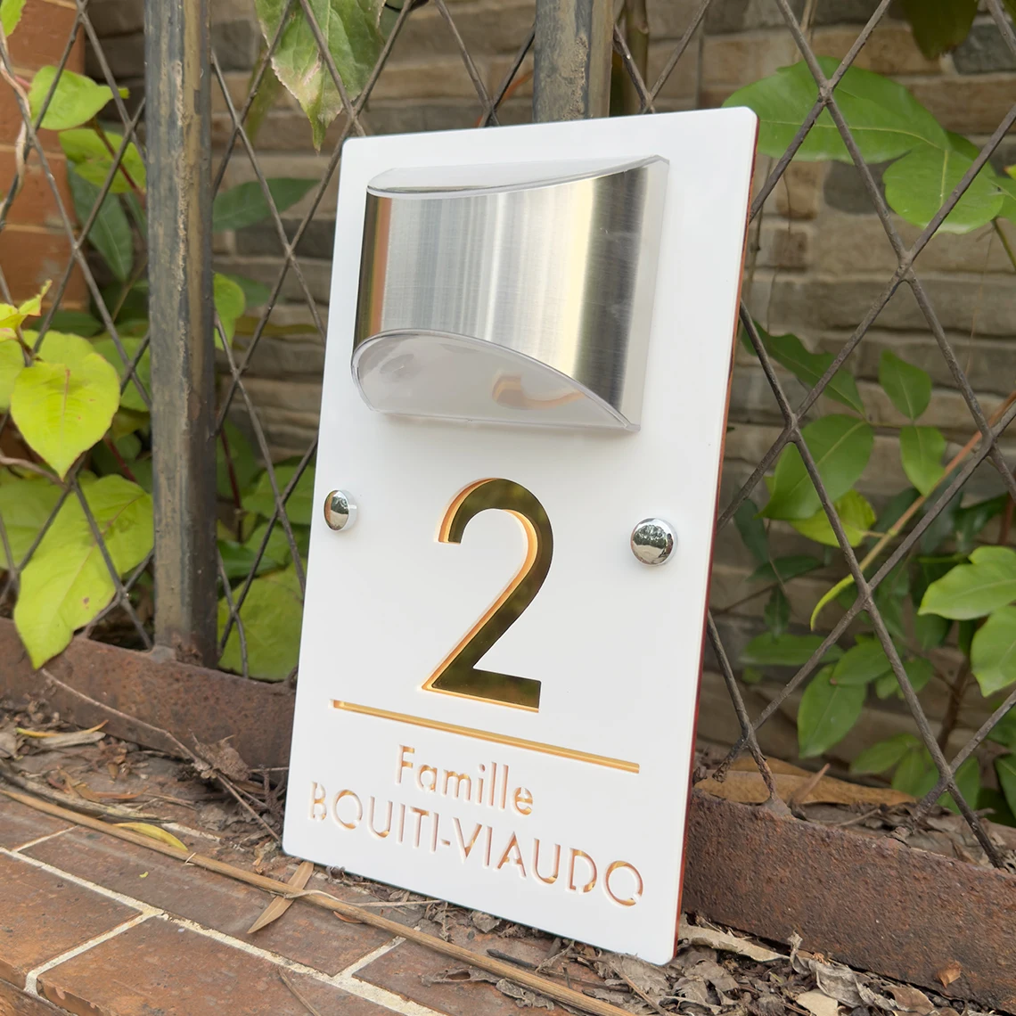 

Led Light House Sign Large Solar House Numbers Sign Personalised Acrylic Light Plaque Exterior Waterproof Address Street Plate