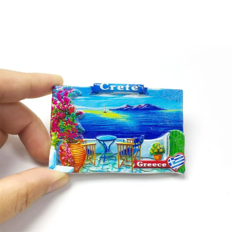 

Greece Crete Island Coastal View Fridge Magnet - 3D Resin Home Decor Imanes Nevera Cute Magnets for Fridge Refrigerator Magnets