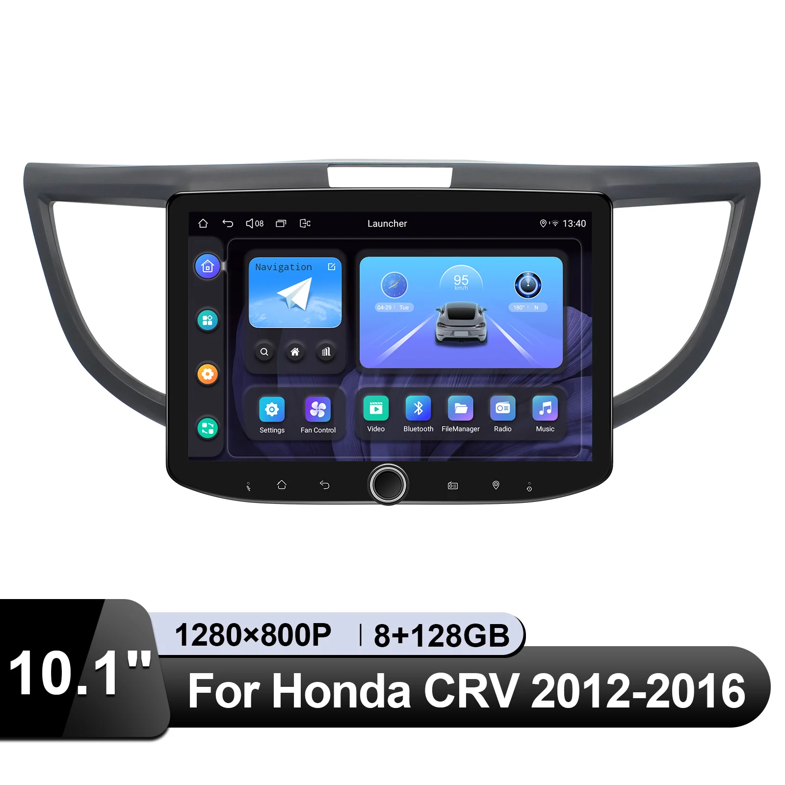 Estéreo de coche con Android Auto inalámbrico Carplay10.1 "pantalla táctil para Honda CRV 2012-2016 compatible con salidas de vídeo para reposacabezas mapas GPS